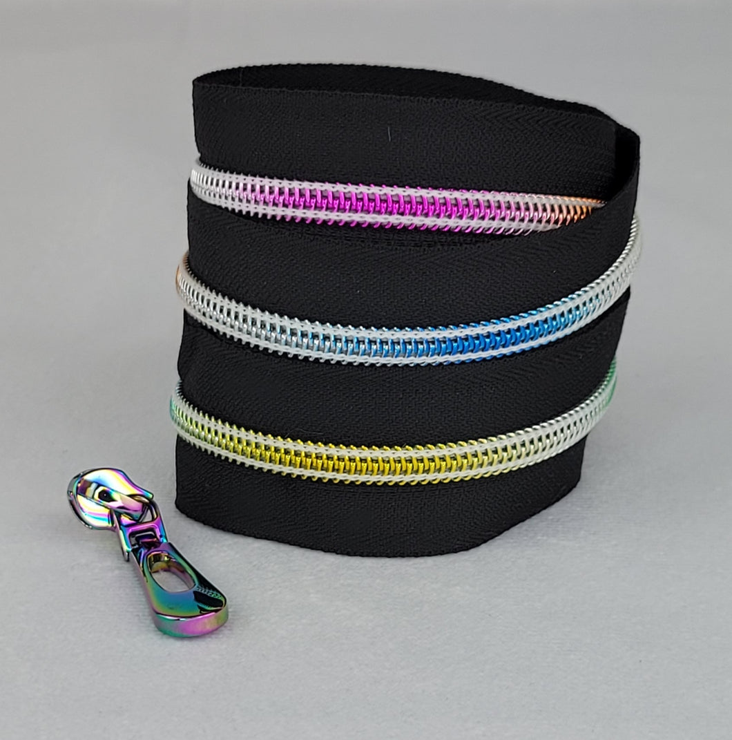 Nylon rainbow zipper tape- Black #5