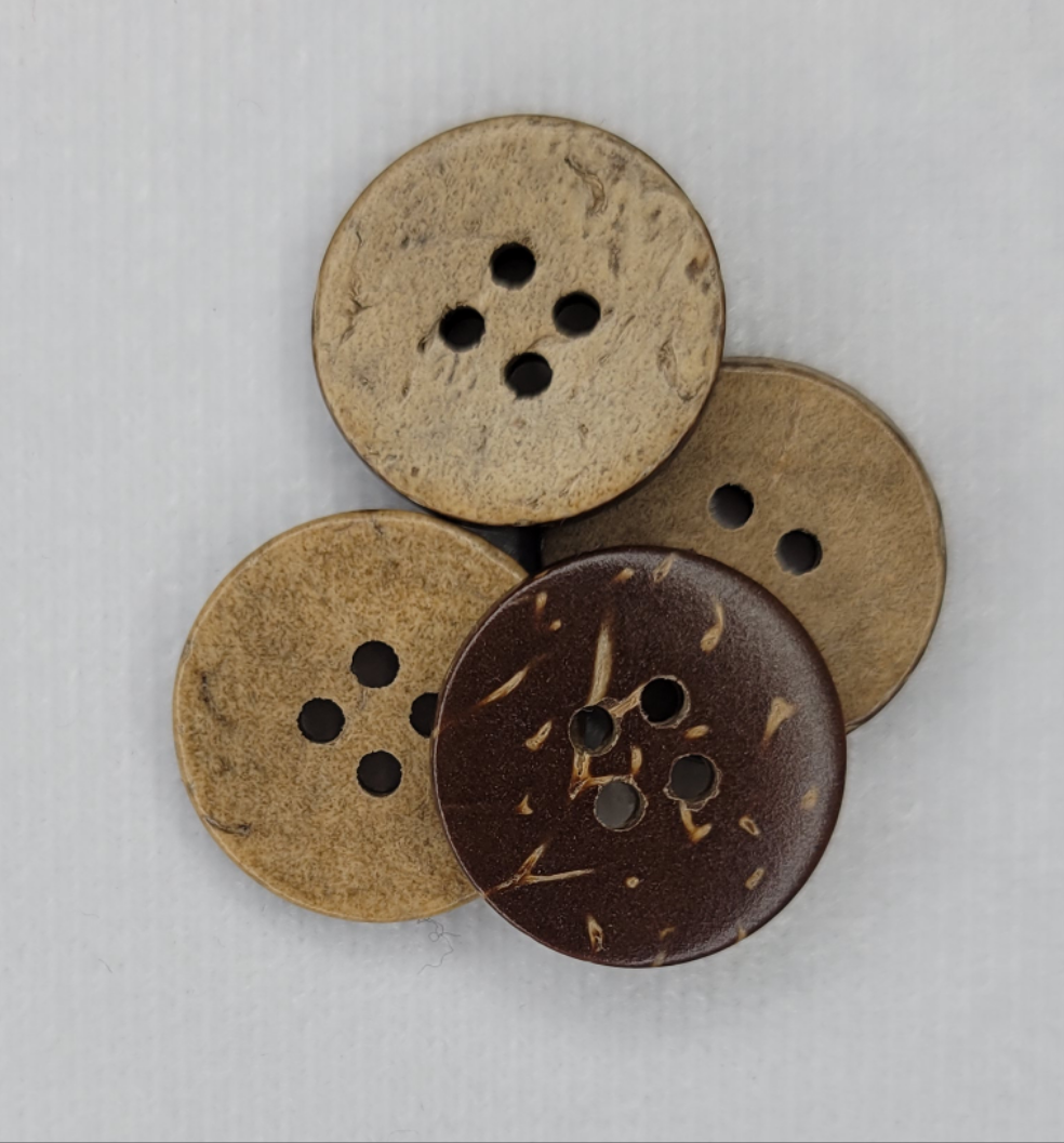 Coconut buttons / Boutons de noix de coco - 20mm