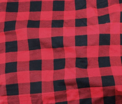 Bamboo Lycra Red and Black Plaid 1