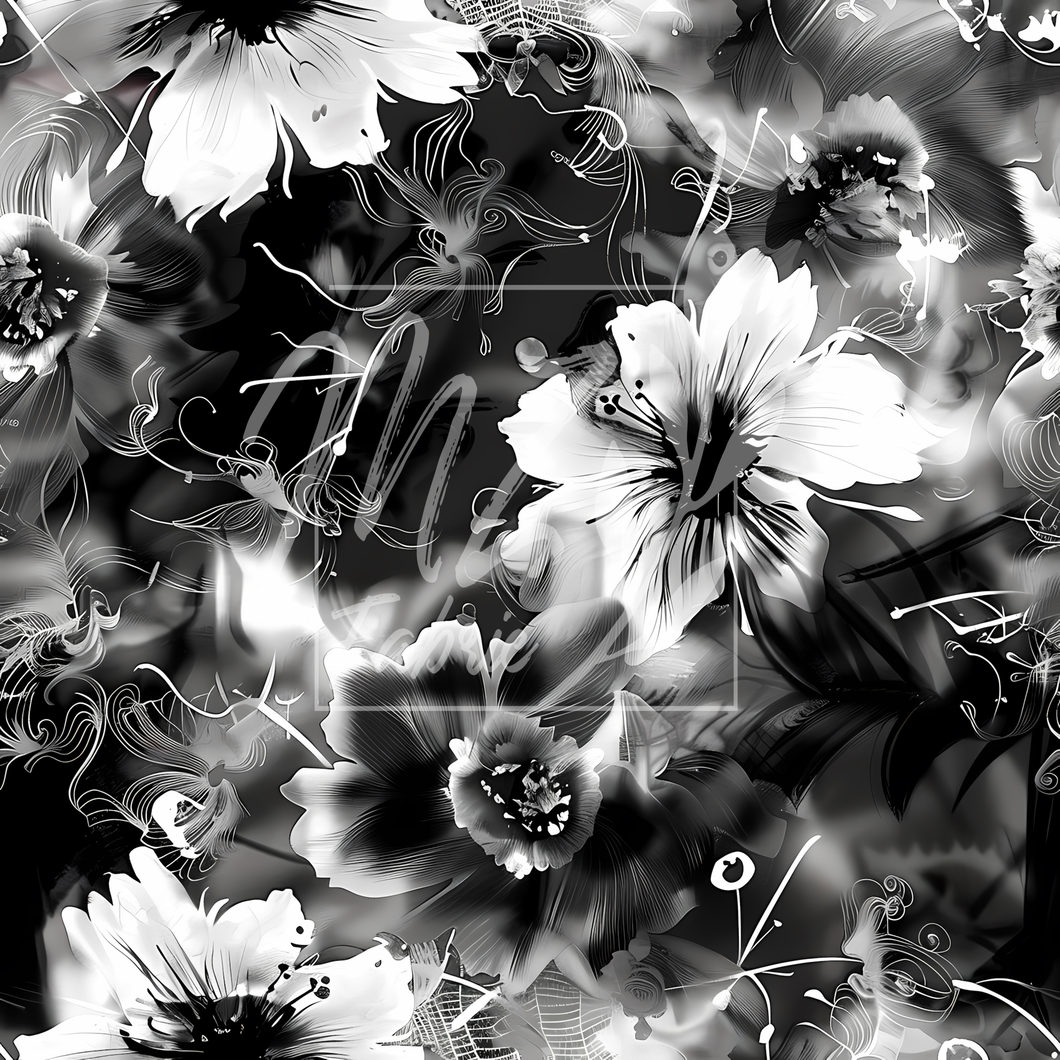 Black and White Floral / Floral Noir et Blanc