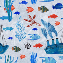 Load image into Gallery viewer, Blue Boat on Grey / Bateaux Bleus sur Fond Gris
