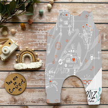 Load image into Gallery viewer, Orange Robots on Grey / Robots Orange sur Fond Gris
