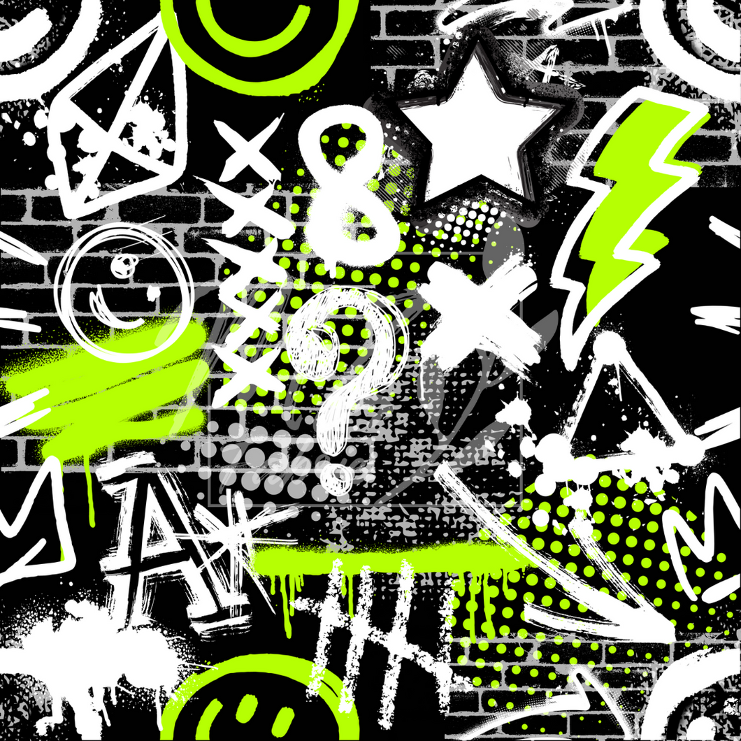 Graffiti Green on Black / Graffiti Vert sur Noir