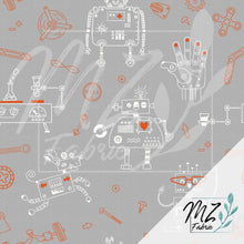 Load image into Gallery viewer, Orange Robots on Grey / Robots Orange sur Fond Gris
