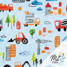 Load image into Gallery viewer, Red and Orange Truck on Blue
