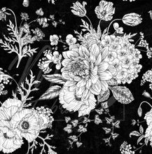 Load image into Gallery viewer, Flower bouquet on black / Bouquet de fleur noir
